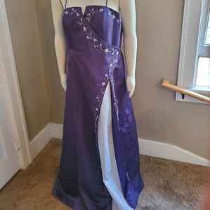 Purple and white bridemaids dress